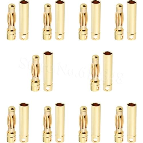 10Sets Female Male 4mm 4.0mm Gold Bullet Banana Connector Plug for RC Battery ESC Motor Wire