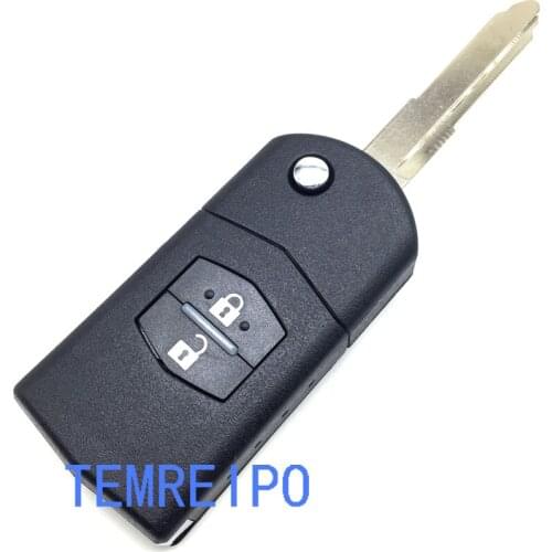 10pcs/lot 2 Buttons Car Flip Key Replace Covers Fob For Mazda Remote Key Replacements Shell
