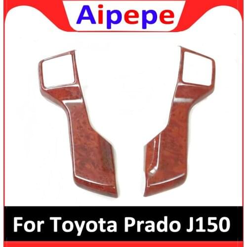2 PCS DIY Car styling ABS Matte steering wheel bright strips Cover Case Stickers for Toyota Prado 2010-2016 Accessories