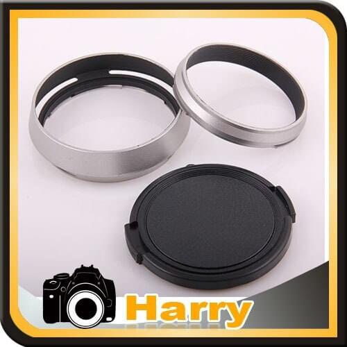 2 in 1 Sliver LH-JX100 Lens Hood + LA-49X100 Adapter Ring + 58mm lens cap For FUJIFILM Fuji Finepix X100 X100s