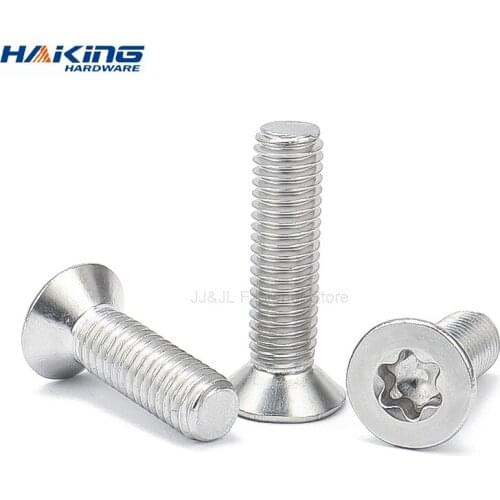 5/50pcs M1.6 M2 M2.5 M3 M4 M5 M6 M8 M10 304 A2-70 stainless steel GB2673 Six-Lobe Torx Flat Countersunk Head Screw Six Lobe Bolt