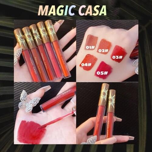 5pcs Cigarette Case Lipstick Lip Glaze Set Matte Velvet Lip Gloss Long Lasting Non-stick Cup Lip Makeup Cosmetic TSLM1