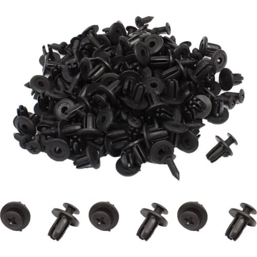50pcs Car Bumper Fender 6mm Hole Plastic Rivets Fasteners Clips Auto Fastener Clip Mixed Car Body Push Retainer Pin Rivet Bumper