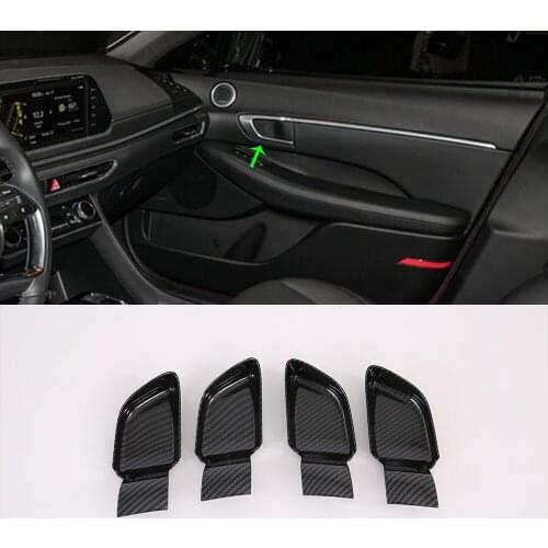 New Design Car Interior Accessories Decorative ABS Black Silver Inner Handle Cover For 2019 Hyundai Sonata Car Styling