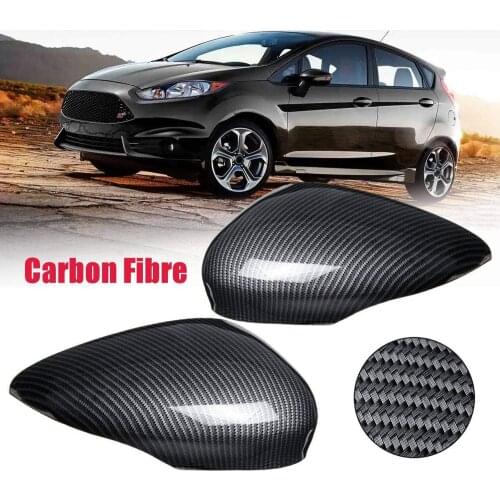 Car Wing Door Carbon Fiber Rear View Mirror Cover Trim Case for for Ford Fiesta Mk7 2008 2009 2010 2011 2012 2013 2014-2017