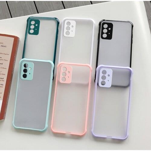 Phone Case For Samsung Galaxy A 72 52 42 32 12 51 41 31 21s 21 Shockproof Simple Matte Translucence Candy Color Soft TPU Cover