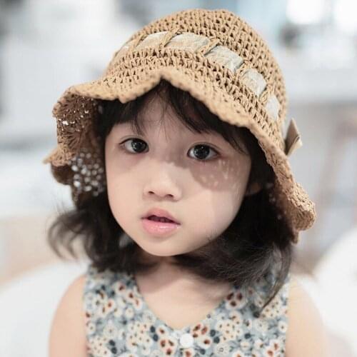 Children Baby Girls Fashion Concise Casual Cute Sweet Breathable Sunscreen Beach Sun Hat Toddler Girls Accessories 1-8Y
