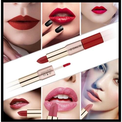 O.TWO.O Double Head 2 In 1 Velvet Matte Lipstick Waterproof Lip Gloss TSLM1
