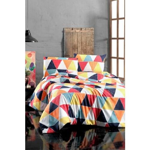 Double Personality Duvet cover set Quilt Cover 200*220 Cm 2 Pcs Pillow Colorful Geometric Pattern Cotton Do Not sweat bedroom