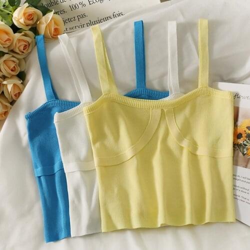 HELIAR Women Knitted Crop Tube Tops Straps Tops With Padded Sexy Hole Sexy Tank Crop Tops For Women 2021 Summer