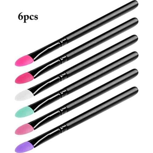 6PCS Kapmore Eyeshadow Brush Silicone Soft Short Eyeshadow Applicator Eye Makeup Brush Eyeshadow Brush Makeup Brushes