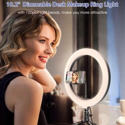 Selfie Ring Light Photography Led Rim Of Lamp With Mobile Holder Support Tripod Stand Ringlight For Live Video