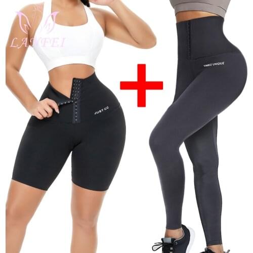 LANFEI Women High Waist Elastic Leggings Seamless Fitness Tights Push Up Shorts Compression Legs Shapers Workout Slimming Pants