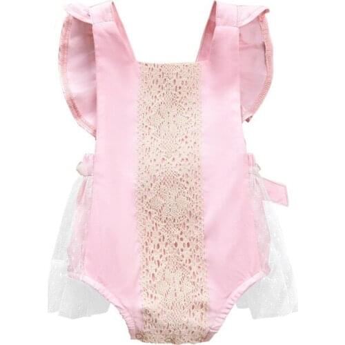 Infant Newborn Baby Kids Summer Clothes Outfits Girls Ruffles Lace Backless Holiday Rompers Toddler One-Pieces Jumpsuits