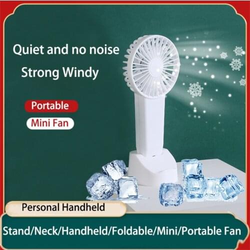 Mini Fan Electric Portable Handheld USB Rechargeable 3 Speed Control Battery Table Pocket Small Air Cooling Fans For Summer FS40