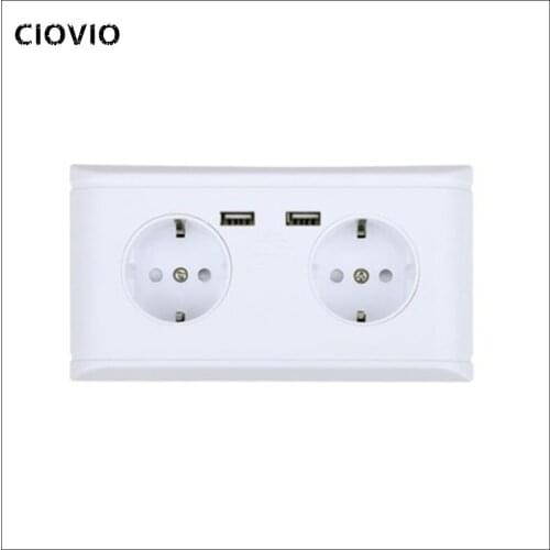 Multi-Functional EU Plug Socket Wall Power Outlet Socket with USB Port For Phone Charging 250V Double Switch Household