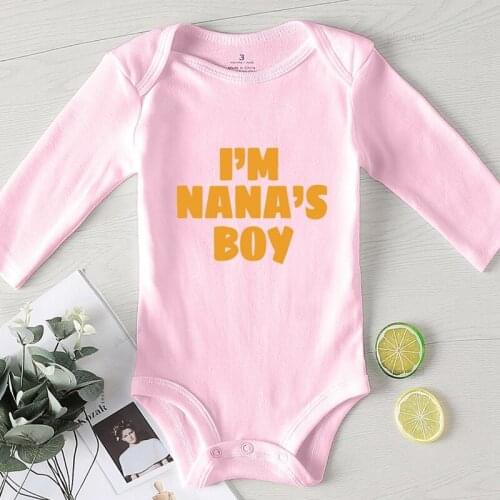 I'm Nanas Boy Printed Newborn Baby Boys Clothes New Born Toddler Items One Piece Jumpsuit Kids' Things Kids Outfits Romper