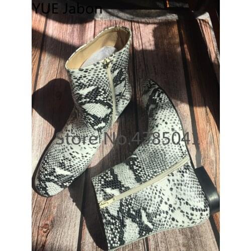 Real Photos Personalized Handmade Embossed Serpentine High Top Chelsea Boots Western Luxury Men Zip Kanye West Boots Shoes