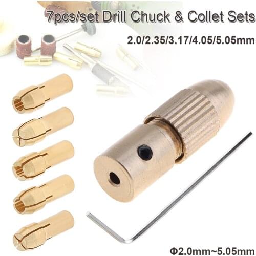 Mini Drill Brass Collet Chuck 7pcs/lot 2.35/3.17mm Drill Chucks support 0.5 - 3.0MM Drill Bit for ABS Board Light Board Punch