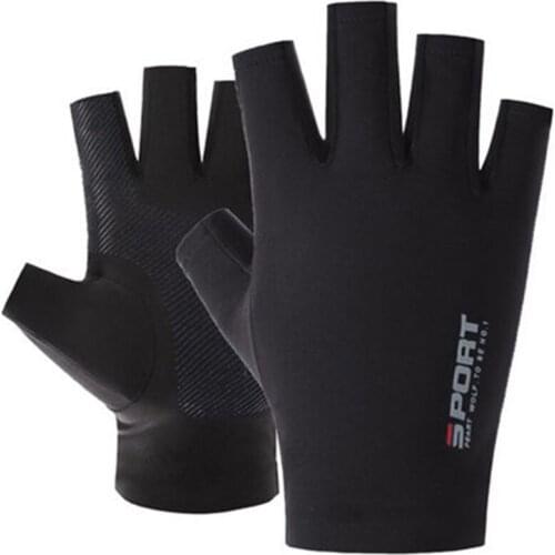 Men Women Outdoor Sport Fitness Non-Slip Cycling Mitten Thin Breathable Elasticity Showing Finger Touch Screen Fishing Glove I63