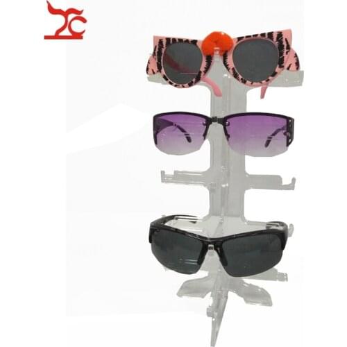 Portable 5 pairs Acrylic Sunglasses Showing Rack Holder Frame 5 Layer Clear Glasses Display Stand