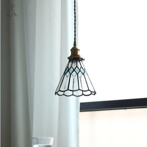 Mediterranean Turkish Baroque Stained Glass Pendant Lamp Kitchen Bedroom Balcony Entrance Corridor Lighting LED Hanging Light