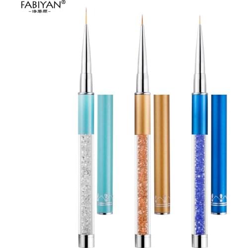 Nail Art Liner Brush Painting Drawing Flower Design Tips Carving Pen Manicure Tools Rhinestone Metal Crystal Gel Acrylic Polish