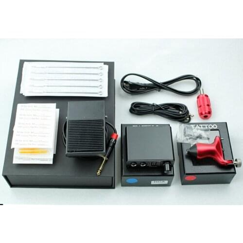 2019 Complete Tattoo Kit Tattoo Machines Gun Black Set Power Supply Grips Body Art Tools Set Tattoo Permanent Makeup Tattoo set