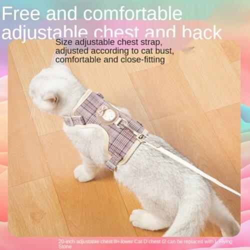 Cat Traction Rope, Chest Harness, Cat Vest-style Clothes, Japanese Style Cartoon, Anti-stroke, Cat Chain, Cat Walking Rope #Pet