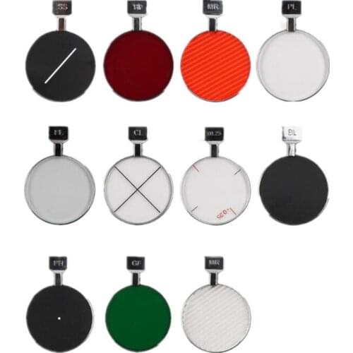 11Pcs Different Optical Optometry Trial Rim Lens Auxiliary Metal Frame Test Lens Maddox Frosted Cross Filter 36.5mm