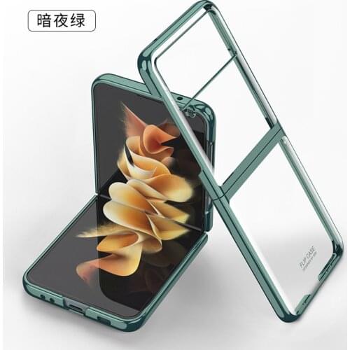 Luxuxy Phone Case For Samsung Galaxy Z Flip 3 Phone Cover Plastic Clear Back Shockproof Cases for galaxy z flip