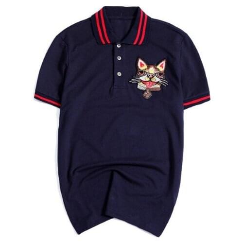 High unisex New 2020 Embroidered Boston Terrier Polo Shirts Shirt Hip Hop Skateboard Cotton Polos Top M-3XL #H17