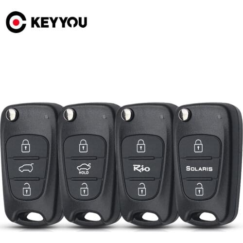 KEYYOU 20X 3 Buttons Flip Folding Remote Key Shell FOB Car Key Case For Hyundai I20 I30 IX35 Replacement