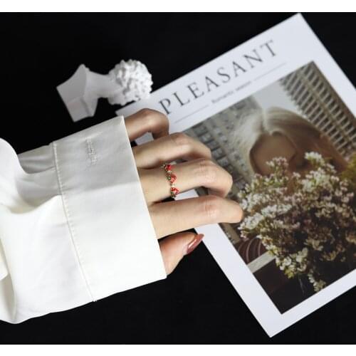 The Old Wind Does Not Fade The Hollow Love Two-piece Combination Stacking Retro Punk Ring Female Ins Cold Wind Jewelry