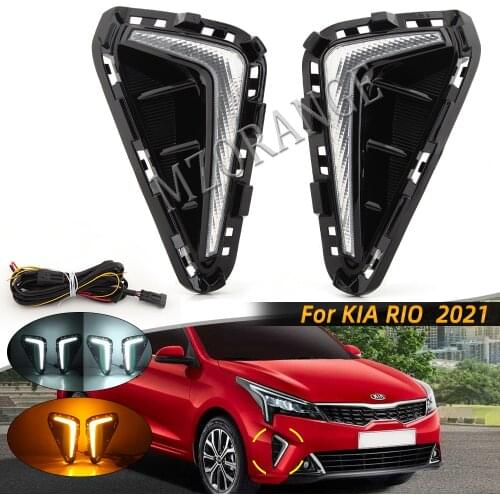 LED DRL for Kia RIO 2021 Headlight headlights fog lights fog light daytime running lights foglights covers frame