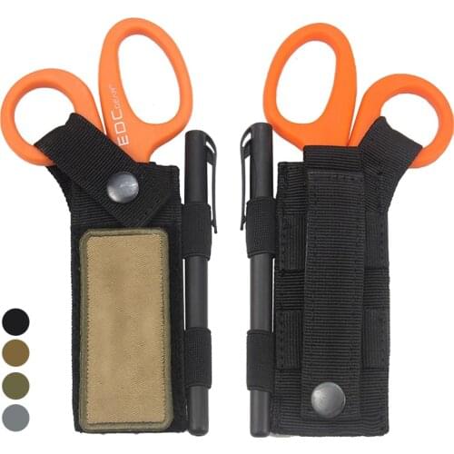 Tactical Molle Scissors Pouch Emergent EDC Tool Bag Airsoft Hunting Accessories Holder EMT Medical Flashlight Knife Holster Bag
