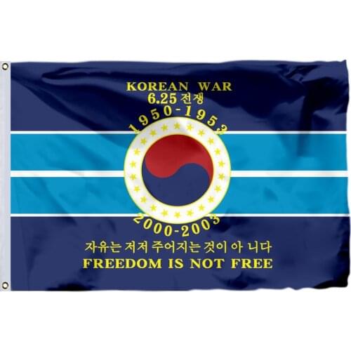 Freedom Is Not Free Flag 120 x 180 cm Korean War 1950 - 1953 Cold War US USA American Veterans Commemorative Flags and Banners