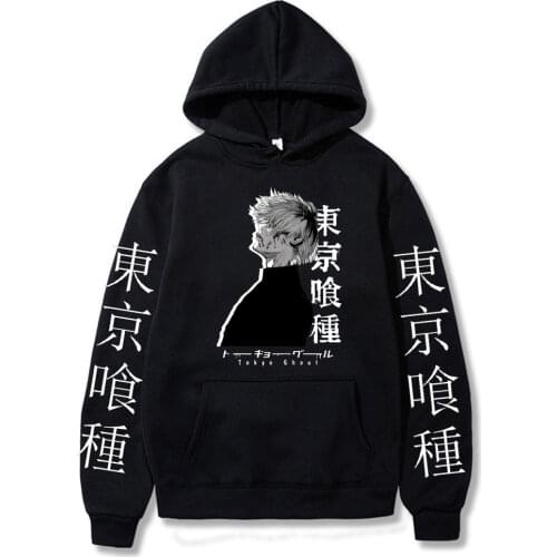 Popular Japan Anime Tokyo Ghoul Kaneki Ken Hoodies Unisex Hip Hop Clothing Creativity Hoody Harajuku Long-Sleeved Sweatshirts