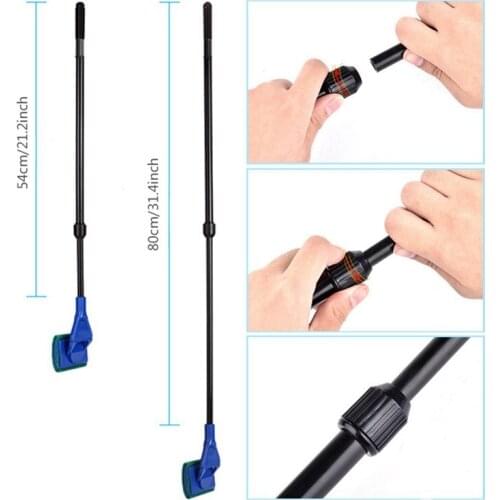 Retractable Aquarium Fish Tank Clean Kit Algae Scrapers Set 5 Pieces Aquarium Gravel Cleaners 1pc