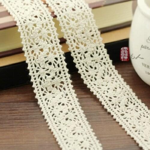 High-quality diy jewelry accessories wholesale 25MM cotton lace beige clothing accessories materials HB002 hot sale