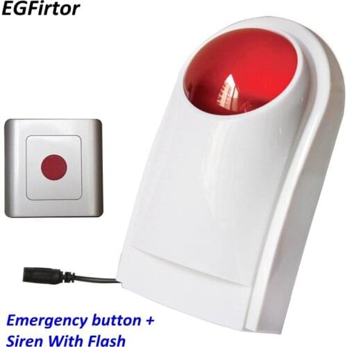 High Quality Elderly Alarm System Disabled Toilet Wireless Emergency Alarm Button 120Db Siren With Strobe Security Alarm System