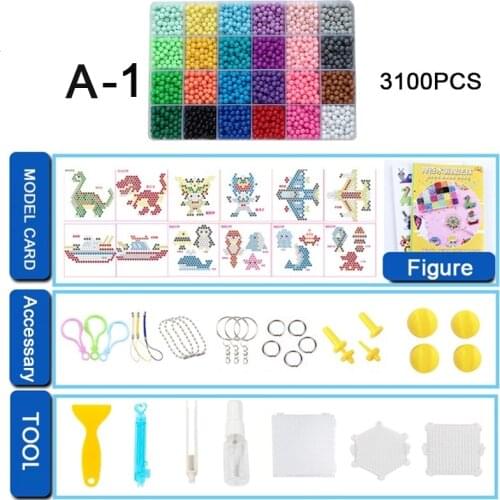Yantjouet 24color/set 3100pcs water Magic Sticky Beadswith accessary Toys for Children Education Brain Girls Boys