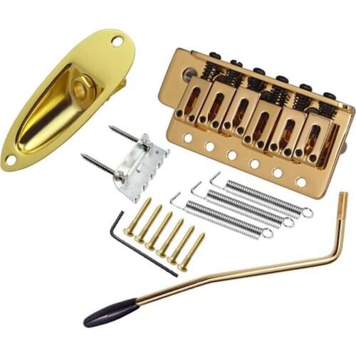 Gold Guitar Tremolo Bridge Arm Springs with Boat Jack Socket Set for Fender ST Electric Guitar Parts Accessorie