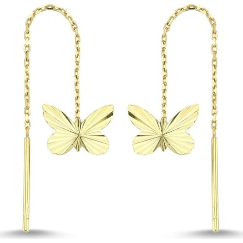 14k (585) Gold Eardrops Butterfly Earrings