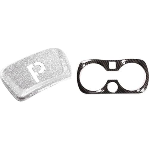 2 Pcs Car Accessories: 1 Pcs Car Water Cup Holder Trim Sticker & 1 Pcs Car Button Decoration Sticker P Button Hand Brake