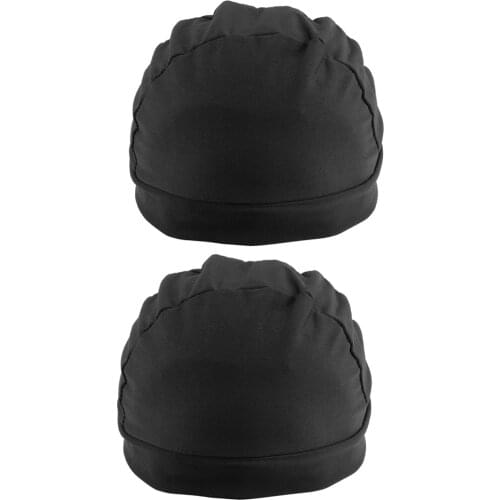2 Pcs Black Spandex Dome Cap Mesh Hair Net for Making Wigs Snood Stretchy Wig Cap