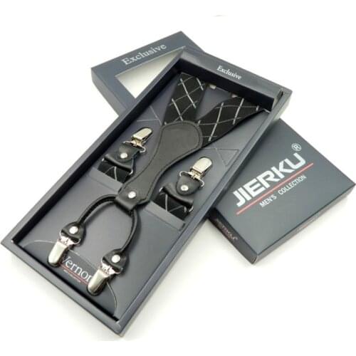 2019 leather 4clips suspenders mans braces male vintage casual western-style trousers strap bretelles Y-Back ligas Tirantes