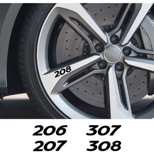 4PCS Car Wheel Rim Stickers Auto Decal DIY Accessories For Peugeot 107 206 207 208 301 306 307 308 406 407 408 508 607 2008 5008