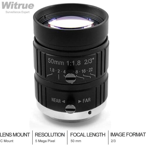 5 Mega Pixel HD 50mm LENS C Mount F1.8 Industrial lens Manual Iris CCTV Lens For Security Camera