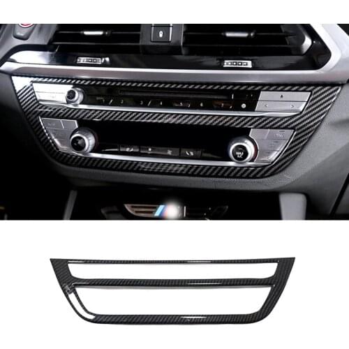 ABS Carbon fiber For BMW X3 G01 2018 2019 Car air conditioner Switch panel Decoration Cover Trim Car Styling accessories 1pcs